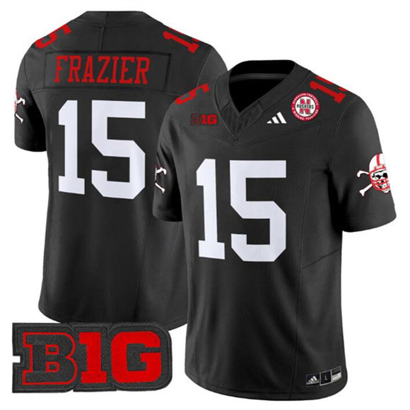 Men's Nebraska Cornhuskers 15 Tommie Frazier Black 2024 F.U.S.E. With Patch Vapor Limited Stitched Football Jersey
