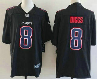 Men's New England Patriots 10 Drake Maye Limited Black Fashion Vapor Jersey