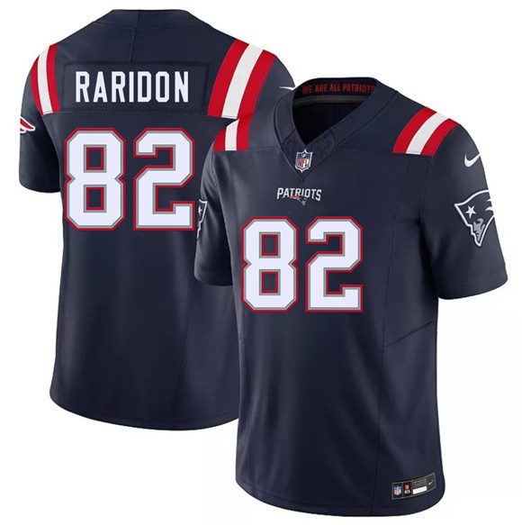 Men's New England Patriots 82 Eli Raridon Navy 2026 Draft F.U.S.E. Vapor Limited Football Stitched Jersey