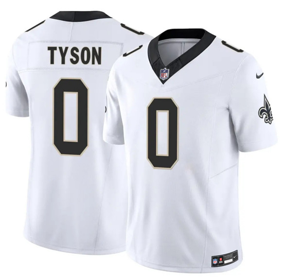 Men's New Orleans Saints 0 Jordyn Tyson White 2026 F.U.S.E Vapor Limited Football Stitched Jersey