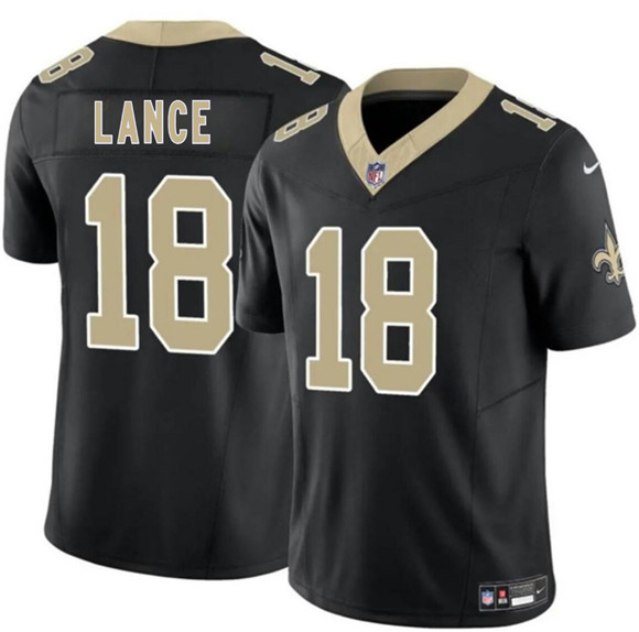 Men's New Orleans Saints 18 Bryce Lance Black 2026 F.U.S.E Vapor Limited Football Stitched Jersey