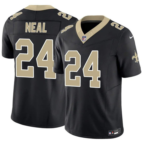 Men's New Orleans Saints 24 Devin Neal Black 2025 F.U.S.E Vapor Limited Football Stitched Jersey