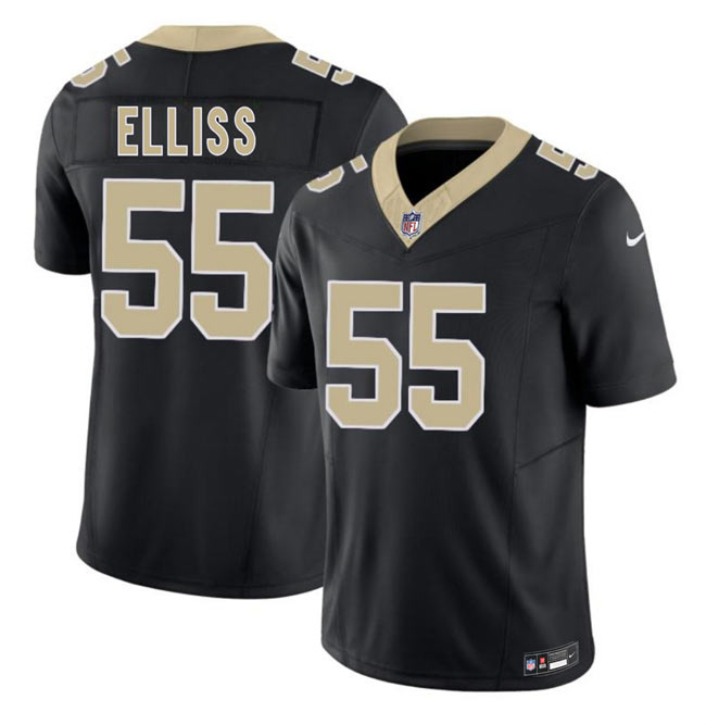 Men's New Orleans Saints 55 Kaden Elliss Black 2026 F.U.S.E Vapor Limited Stitched Football Jersey