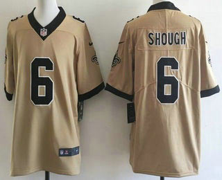 Men's New Orleans Saints 6 Tyler Shough Limited Gold Alternate Vapor Jersey