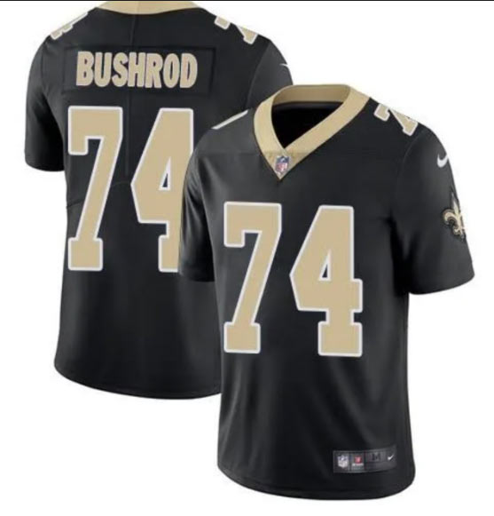 Men's New Orleans Saints 74 Jermon Bushrod Black Vapor Limited Stitched Jersey