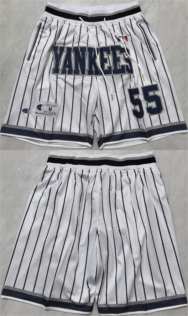 Men's New Yok Yankees 55 White Shorts (Run Small)