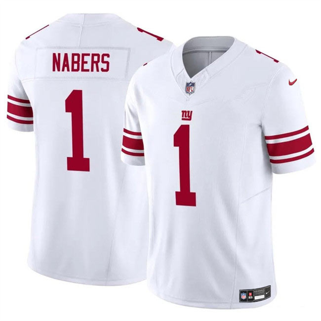 Men's New York Giants 1 malik nabers white vapor untouchable limited stitched jersey