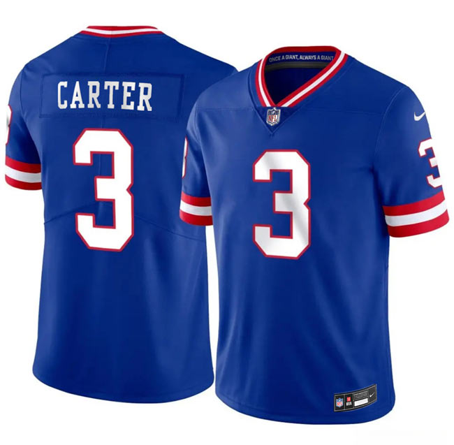 Men's New York Giants 3 Abdul Carter Blue 2026 Classic Vapor Untouchable Limited Stitched Jersey