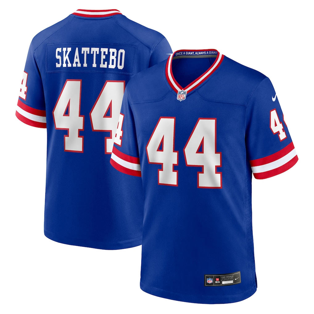 Men's New York Giants 44 Cam Skattebo Royal Vapor Limited Stitched Football Jersey