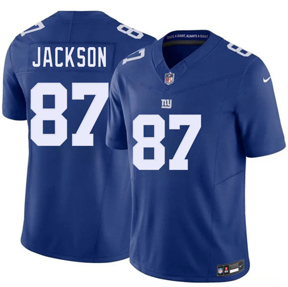 Men's New York Giants 87 Courtney Jackson Blue 2026 F.U.S.E. Vapor Untouchable Limited Football Stitched Jersey