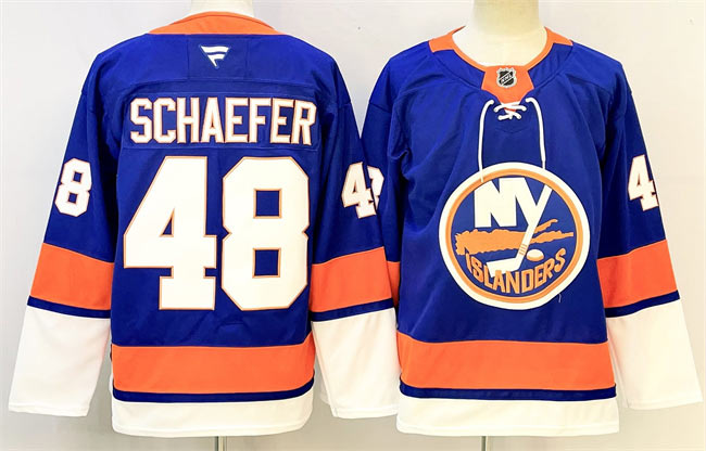 Men's New York Islanders 48 Matthew Schaefer Royal 2024 25 Home Stitched Hockey Jersey