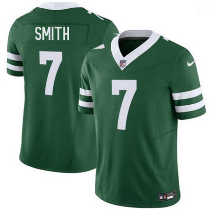 Men's New York Jets 7 Geno Smith Green 2025 F.U.S.E