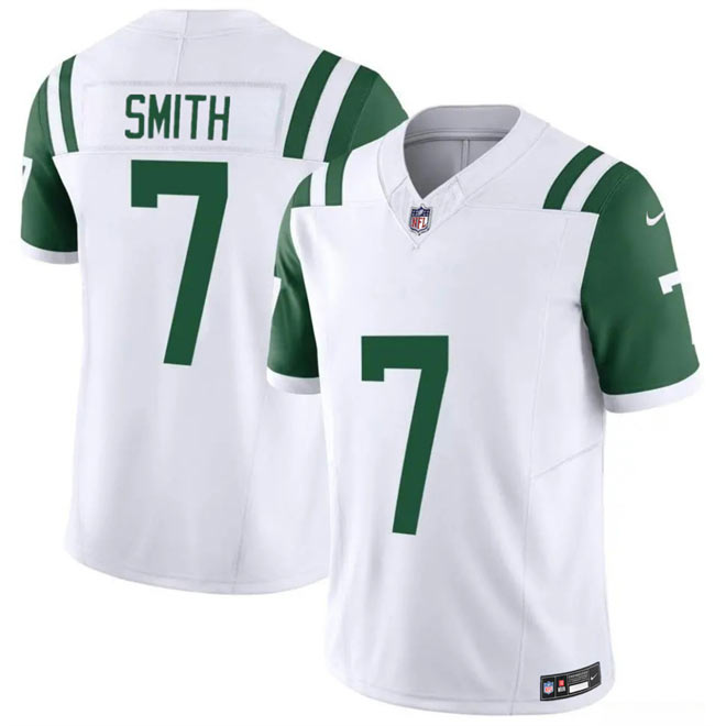 Men's New York Jets 7 Geno Smith White 2025 F.U.S.E. Classic Alternate Vapor Untouchable Limited Stitched Jersey