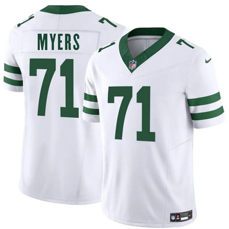 Men's New York Jets 71 Josh Myers White 2025 F.U.S.E. Vapor Untouchable Limited Football Stitched Jersey