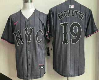 Men's New York Mets 19 Bo Bichette Gray City Connect Limited Jersey