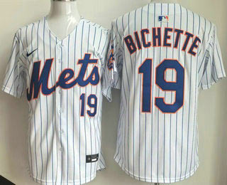 Men's New York Mets 19 Bo Bichette White Limited Jersey