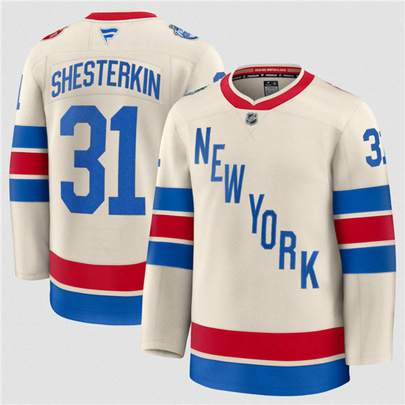 Men's New York Rangers 31 Igor Shesterkin Cream 2026 Winter Classic Stitched Hockey Jersey