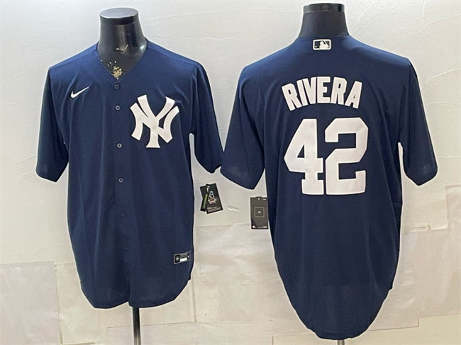 Men's New York Yankees 42 Mariano Rivera Navy Limited Stitched Baseball Jersey