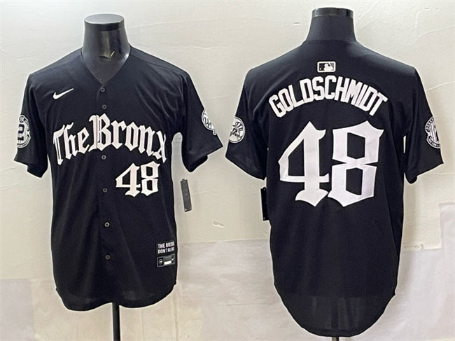 Men's New York Yankees 48 Paul Goldschmidt Black 'Gothic Legacy Edition' Vapor Premier Limited Stitched Baseball Jersey