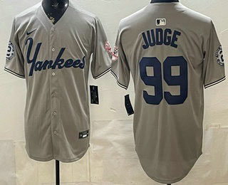 Men's New York Yankees 99 Aaron Judge Grey Limited Jersey