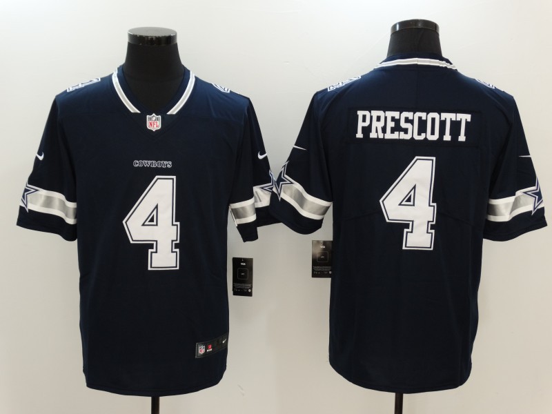 Men's Dallas cowboys #4 Dak Prescott Blue 2017 Vapor Untouchable Limited Jersey