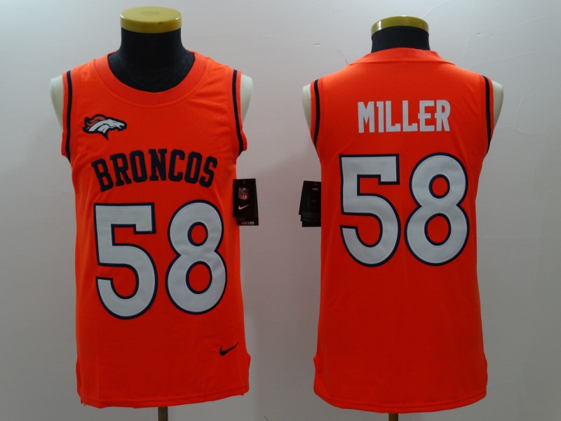 Men's Denver Broncos #58 Von Miller Orange 2017 Tank Top NFL Jersey