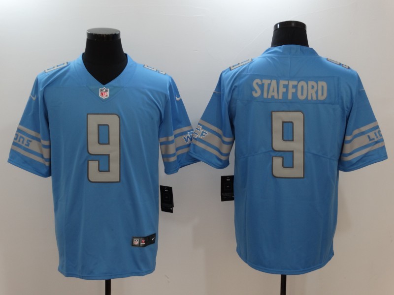 Men's Detroit Lions #9 Matthew Stafford Light Blue 2017 Vapor Untouchable Limited Stitched Jersey