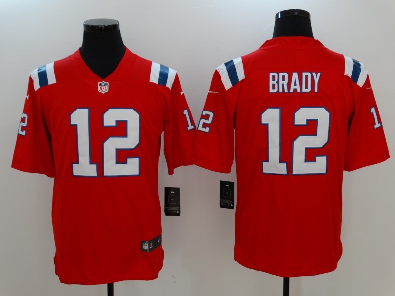 Men's England Patriots #12 Tom Brady Red 2017 Vapor Untouchable Limited Stitched Jersey