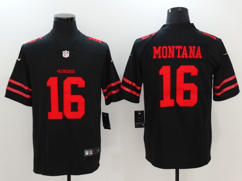 Men's San Francisco 49ers #16 Joe Montana Black 2017 Vapor Untouchable Limited Stitched Jersey