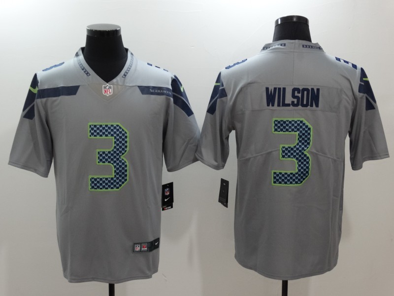 Men's Seattle Seahawks #3 Russell Wilson Gray 2017 Vapor Untouchable Limited Stitched Jersey