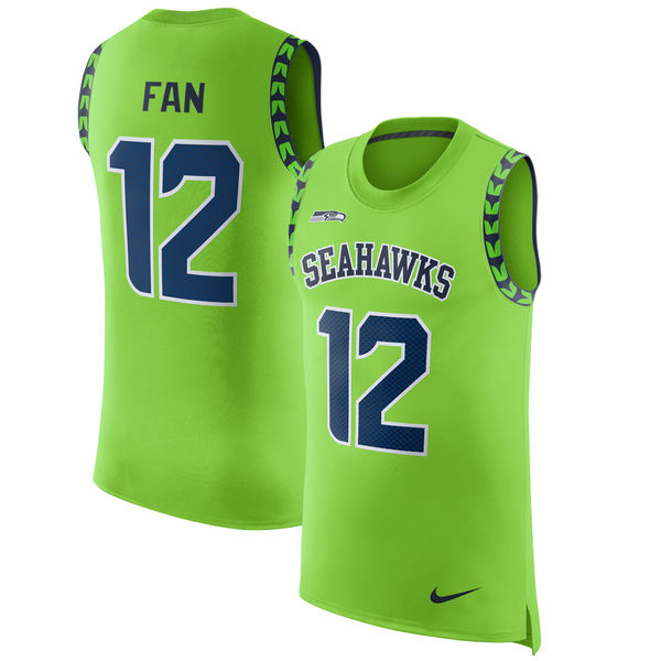 Men's Seattle Seahawks 12th Fan Green 2017 Tank Top NFL Jersey