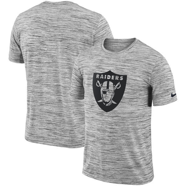 Men's Oakland Raiders Heathered Black Sideline Legend Velocity Travel Performance T Shirt
