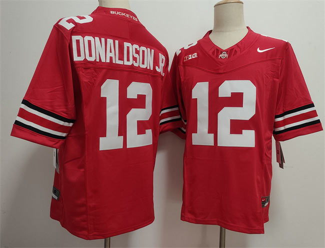 Men's Ohio State Buckeyes 12 CJ Donaldson Red 2025 F.U.S.E. Limited Stitched Jersey