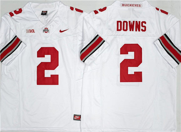 Men's Ohio State Buckeyes 2 Caleb Downs White 2025 F.U.S.E. Limited Stitched Jersey