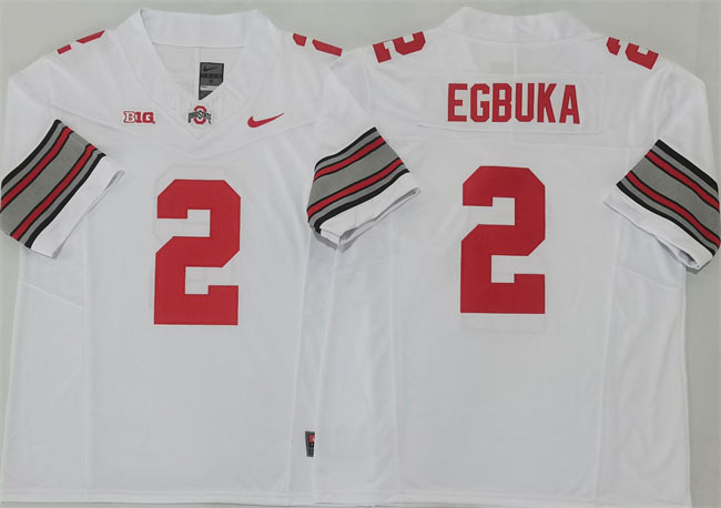 Men's Ohio State Buckeyes 2 Emeka Egbuka White 2025 F.U.S.E. Limited Stitched Jersey