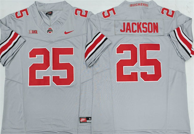 Men's Ohio State Buckeyes 25 Lamar Bo Jackson Gray 2025 F.U.S.E. Limited Stitched Jersey