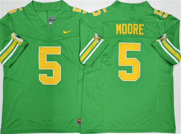 Men's Oregon Ducks 5 Dakorien Moore 2026 Green F.U.S.E. Stitched Jersey