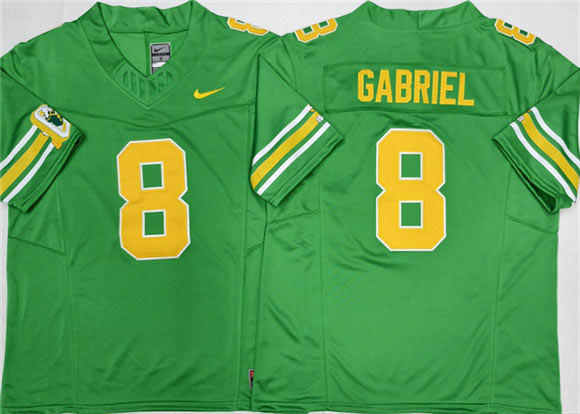 Men's Oregon Ducks 8 Dillon Gabriel 2026 Green F.U.S.E. Stitched Jersey