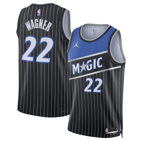 Men's Orlando Magic 22 Franz Wagner Black 2025 Statement Edition Stitched Basketball Jersey