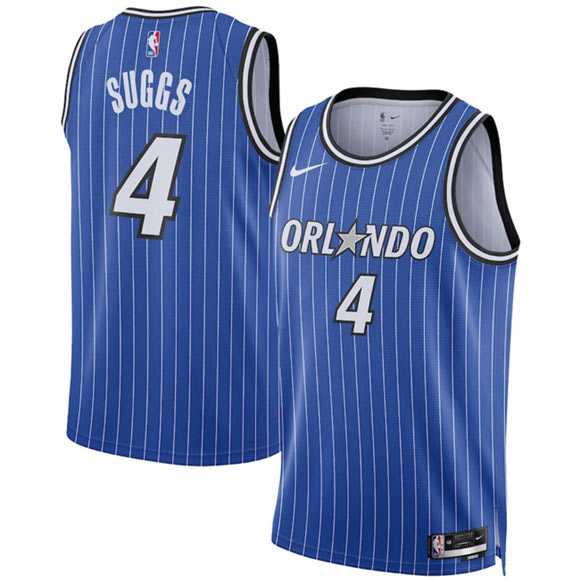 Men's Orlando Magic 4 Jalen Suggs Blue 2025 Icon Edition Stitched Basketball Jersey