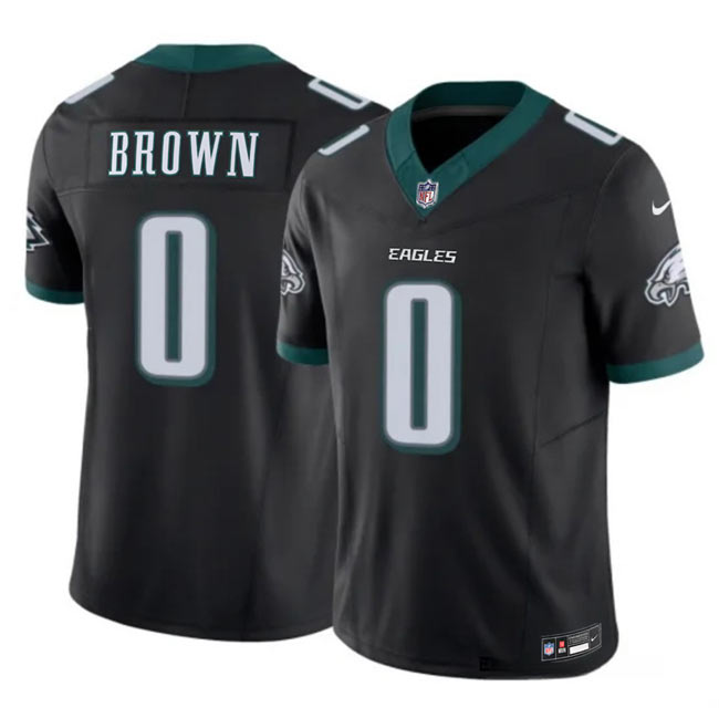 Men's Philadelphia Eagles 0 Hollywood Brown Black 2026 F.U.S.E. Vapor Untouchable Limited Stitched Football Jersey