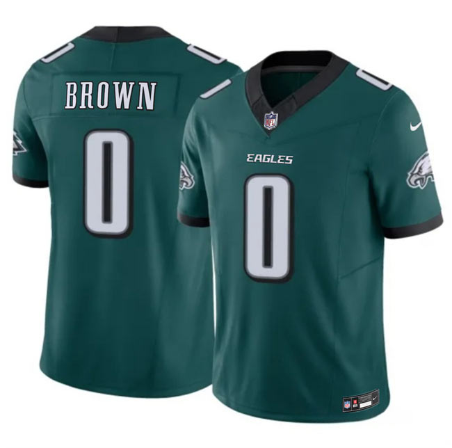 Men's Philadelphia Eagles 0 Hollywood Brown Green 2026 F.U.S.E. Vapor Untouchable Limited Stitched Football Jersey
