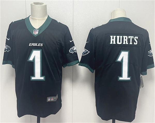 Men's Philadelphia Eagles 1 Jalen Hurts Black 2024 New Vapor Untouchable Limited Football Stitched Jersey