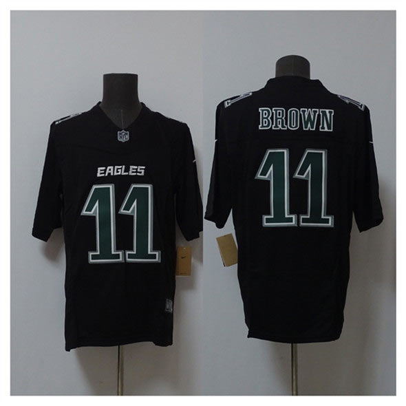 Men's Philadelphia Eagles 11 A.J. Brown Black 2024 F.U.S.E. Vapor Untouchable Limited Football Stitched Jersey