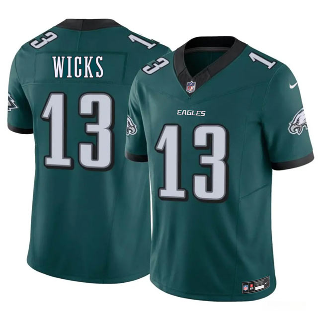 Men's Philadelphia Eagles 13 Dontayvion Wicks Green 2026 F.U.S.E. Vapor Untouchable Limited Football Stitched Jersey