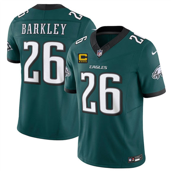 Men's Philadelphia Eagles 26 Saquon Barkley Green 2025 F.U.S.E. With 4 Star C Patch Vapor Untouchable Limited Football Stitched Jersey