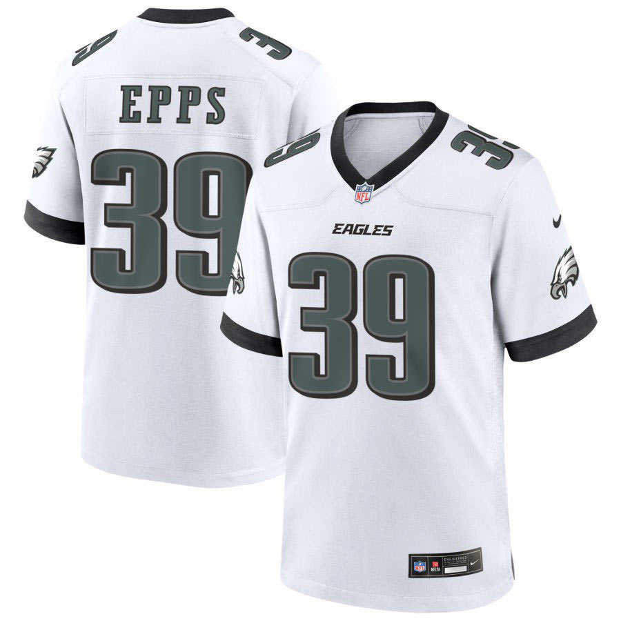Men's Philadelphia Eagles 39 Marcus Epps White 2025 Vapor Untouchable Limited Stitched Football Jersey