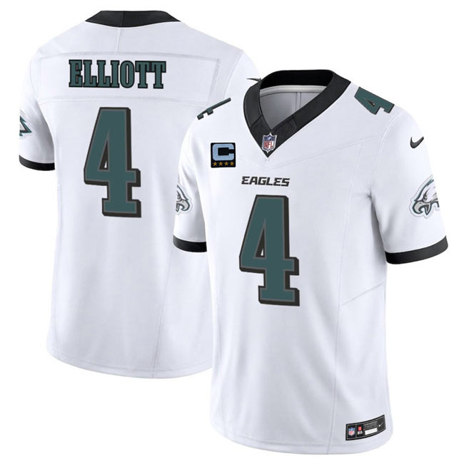 Men's Philadelphia Eagles 4 Jake Elliott White 2025 F.U.S.E. With 4 Star C Patch Vapor Untouchable Limited Stitched Football Jersey
