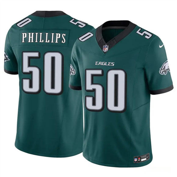 Men's Philadelphia Eagles 50 Jaelan Phillips Green 2025 F.U.S.E. Vapor Untouchable Limited Football Stitched Jersey