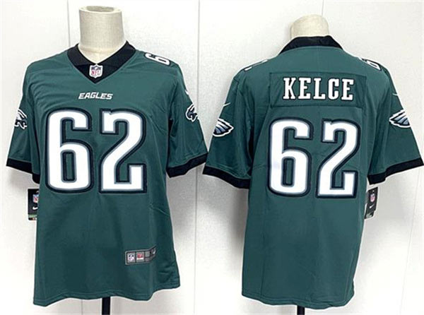Men's Philadelphia Eagles 62 Jason Kelce Green 2024 New Vapor Untouchable Limited Football Stitched Jersey